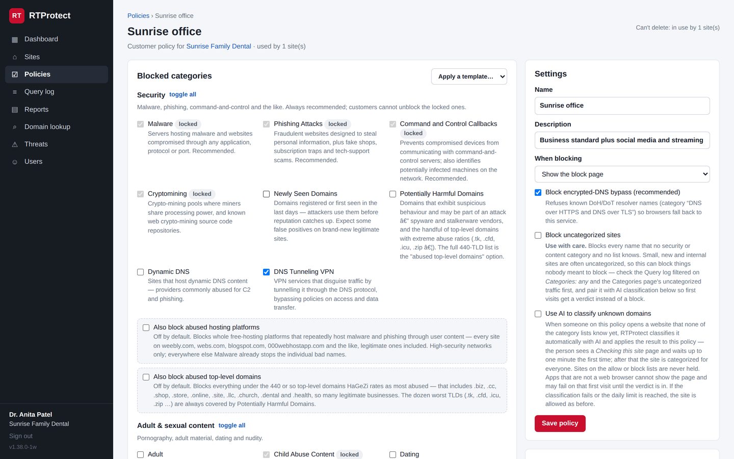Policy editor