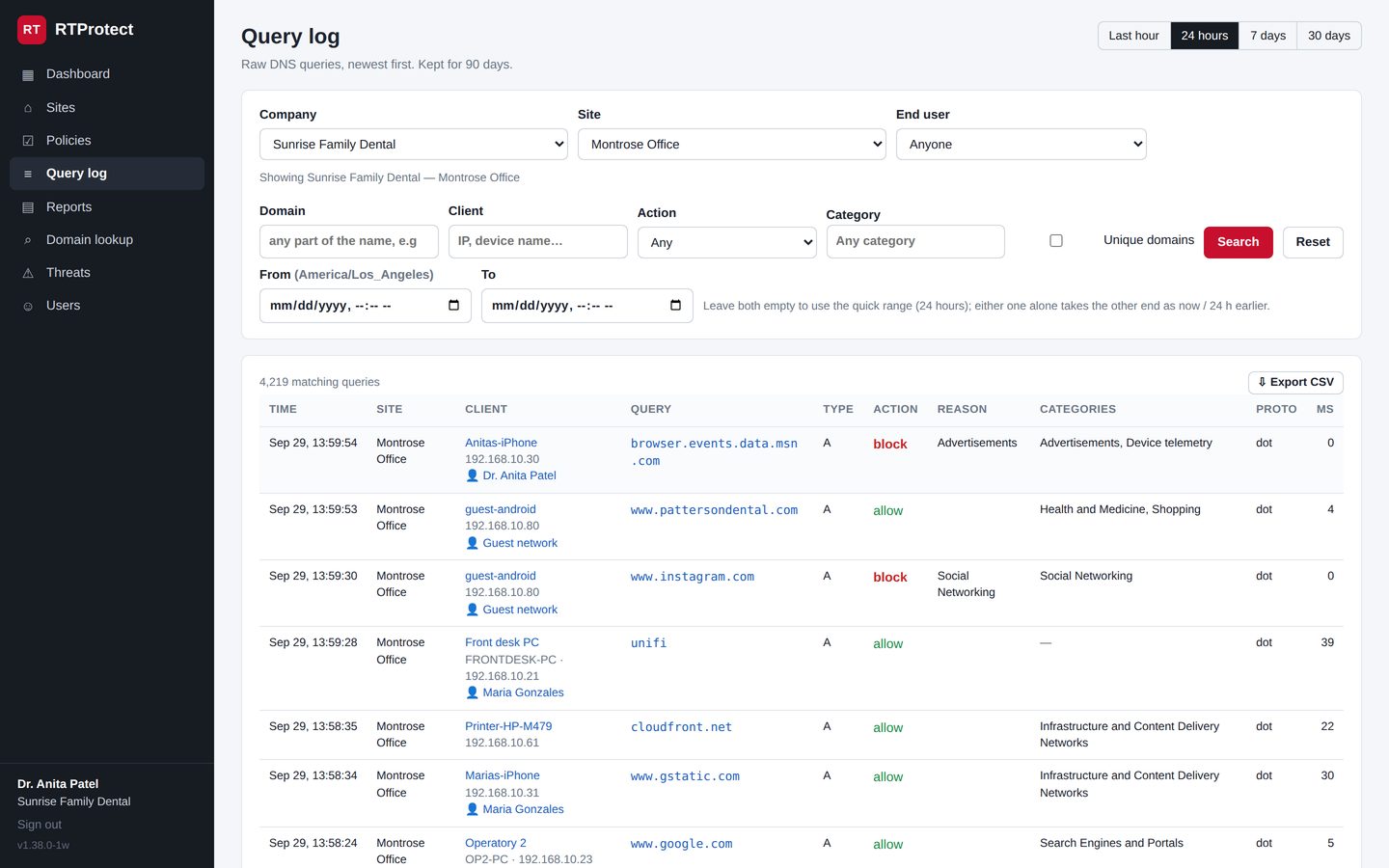 Query log